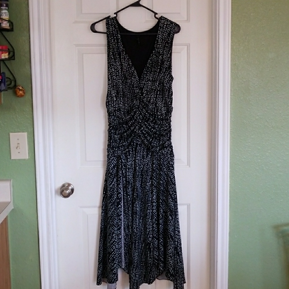 Black and light blue dress